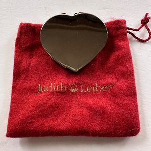Authentic Vintage Judith Leiber Sterling Silver Heart-Shaped Compact